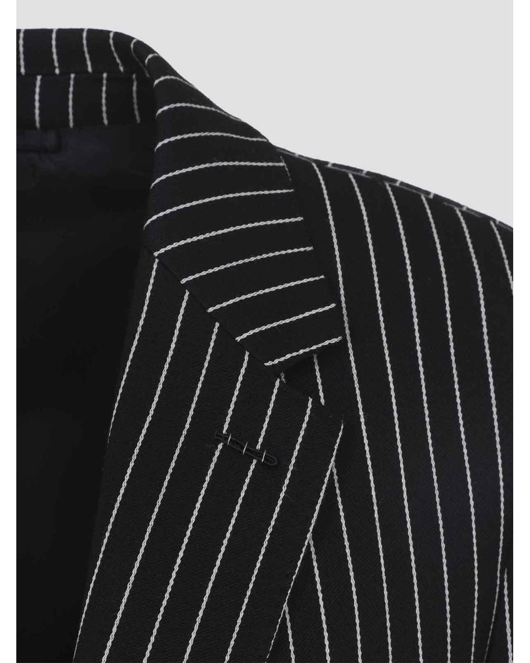 Tom Ford Black Striped Wool Barathea Jacket