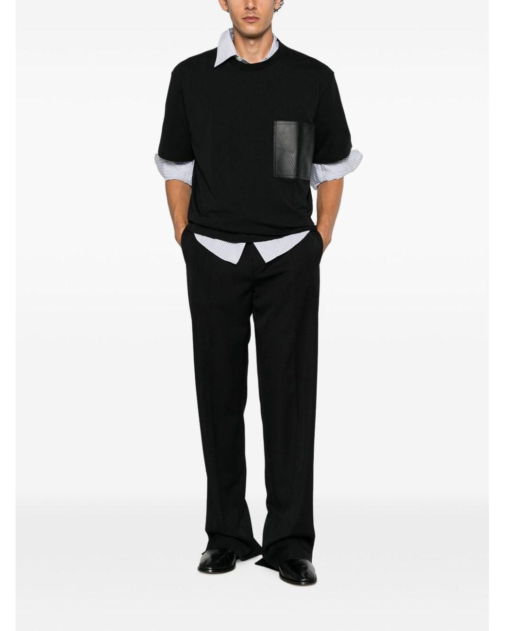 Bottega Veneta Black Cotton Pocket T-Shirt for men