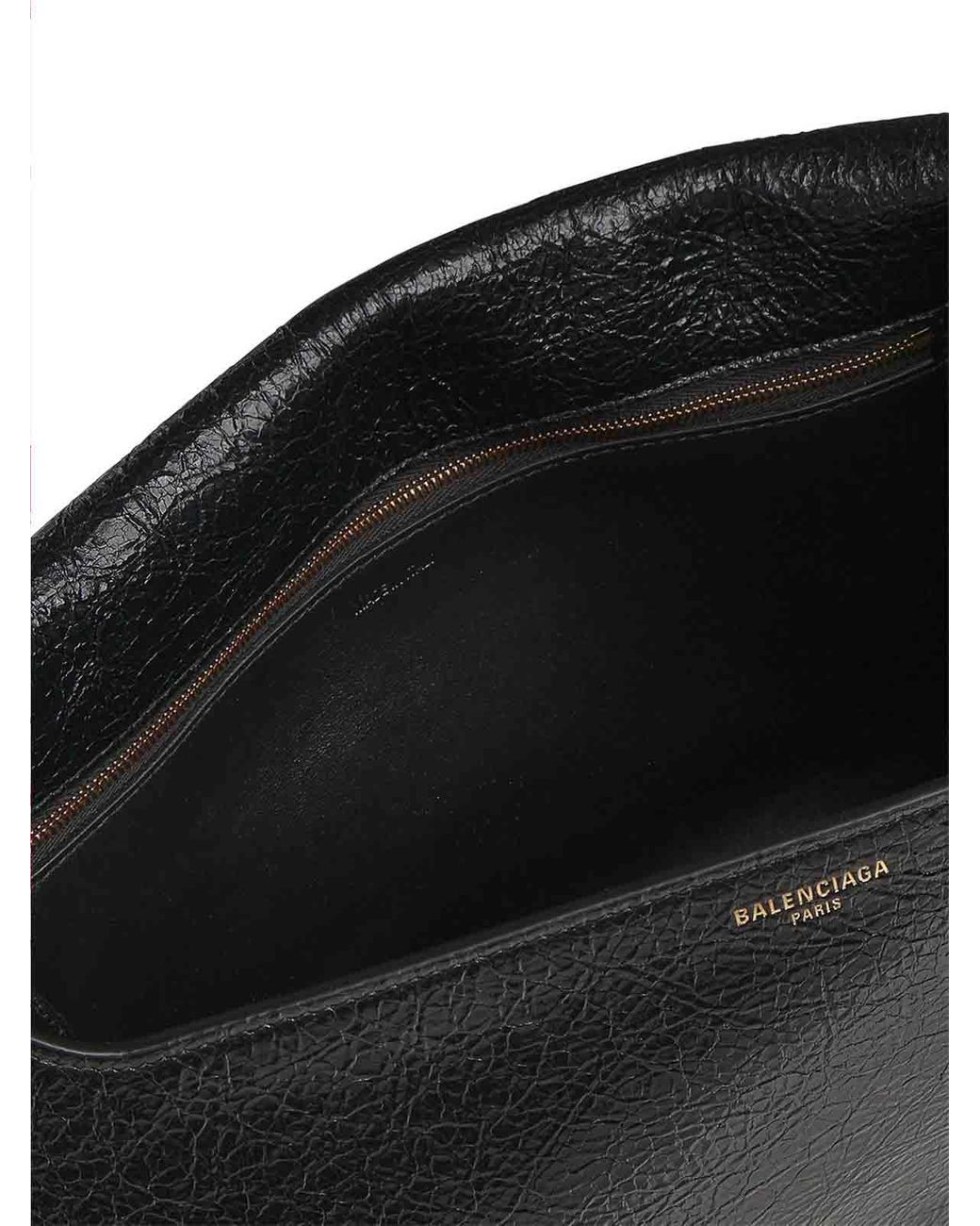 Balenciaga Black Medium Clicca Leather Shoulder Bag