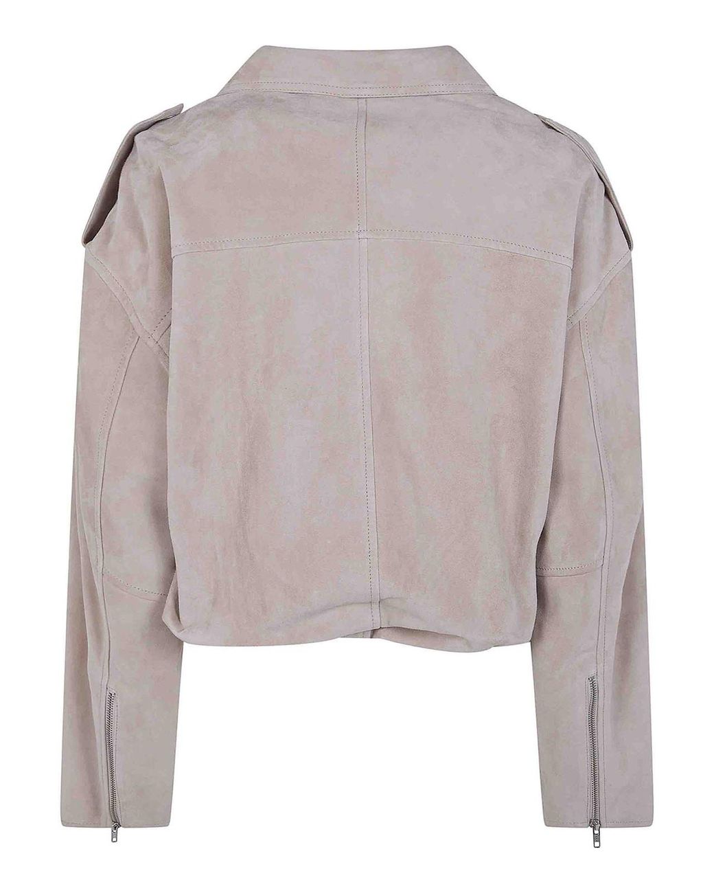 DR. HOPE Gray Suede Bikers Jacket