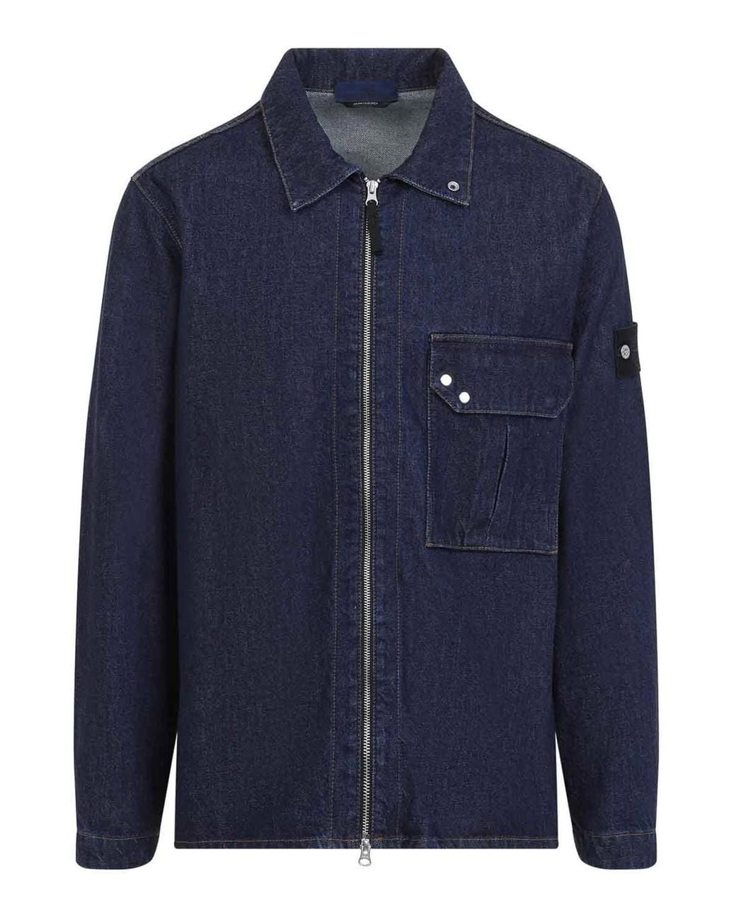 Stone Island Blue Jacket Shirt for men