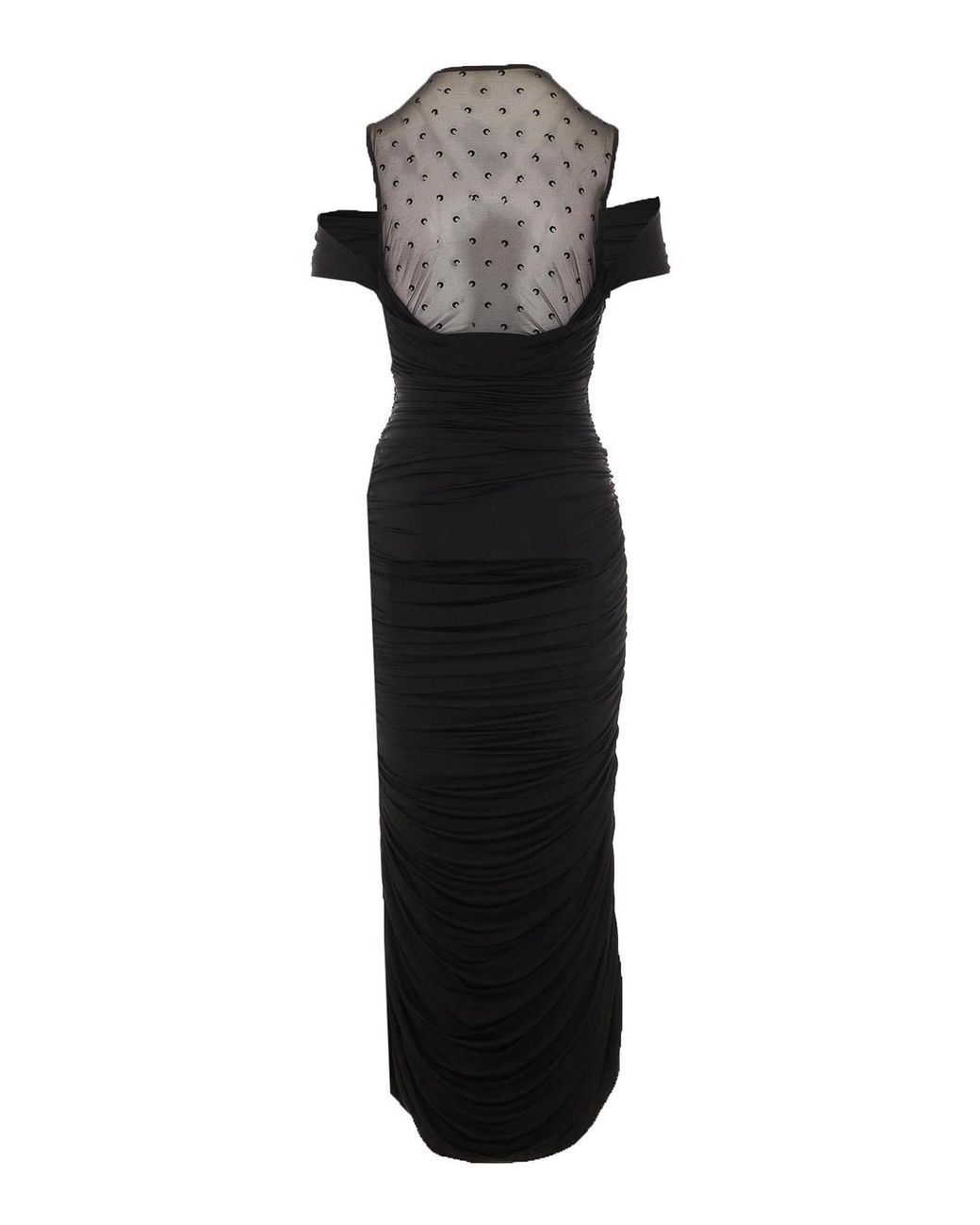 MARINE SERRE Black Long Dress