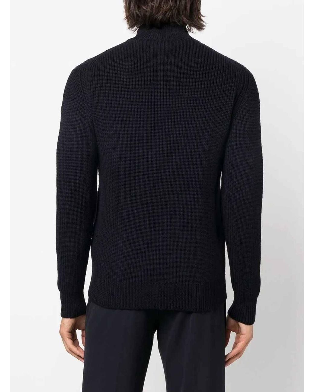 Drumohr Blue Cardigan With Pockets And Zip for men