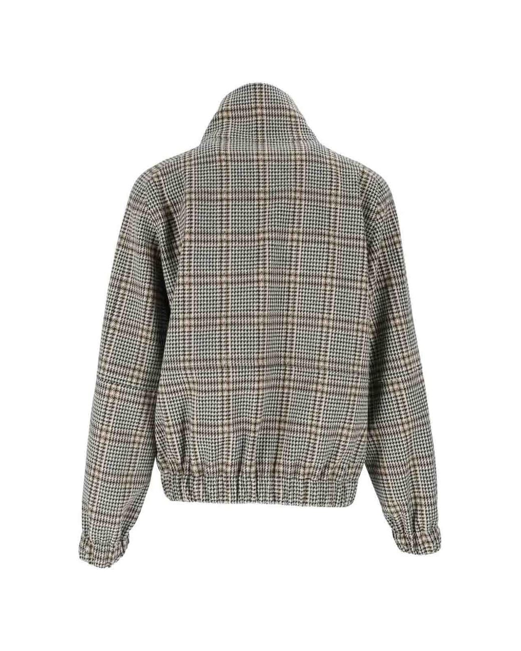 Fabiana Filippi Gray Jacket Check Bomber