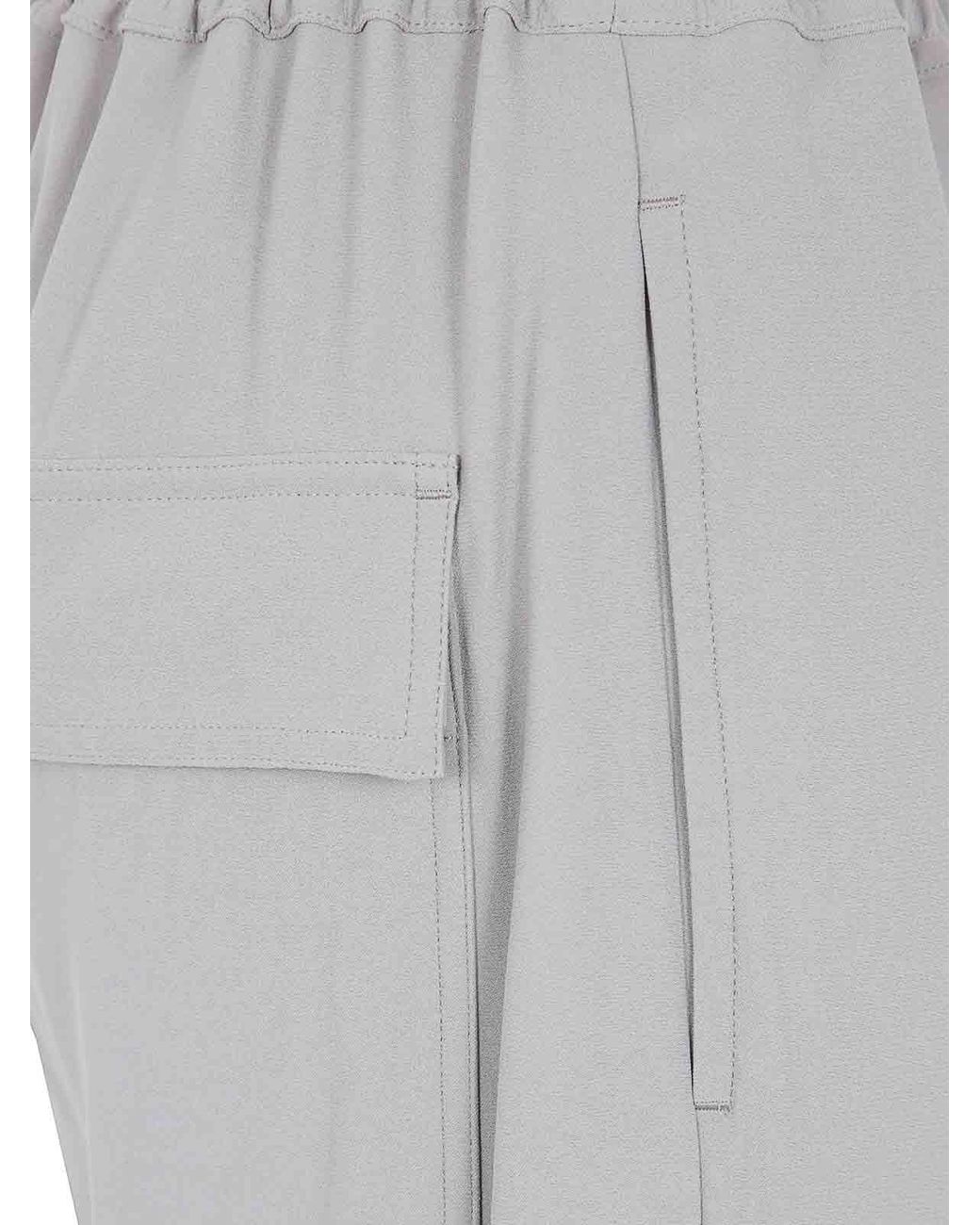 Rick Owens Gray Drawstring Cropped Trousers