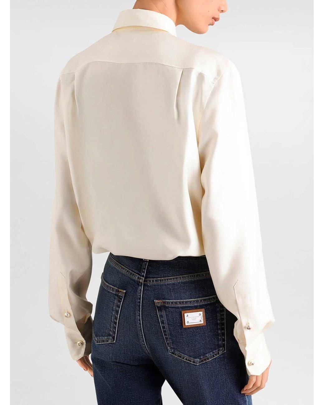 Dolce & Gabbana White Silk Shirt