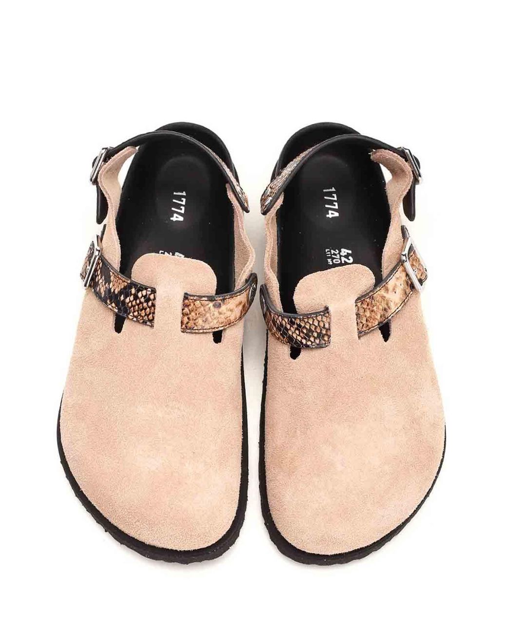 Birkenstock Tokio Cazador With Snake Leather 1774 in Natural for