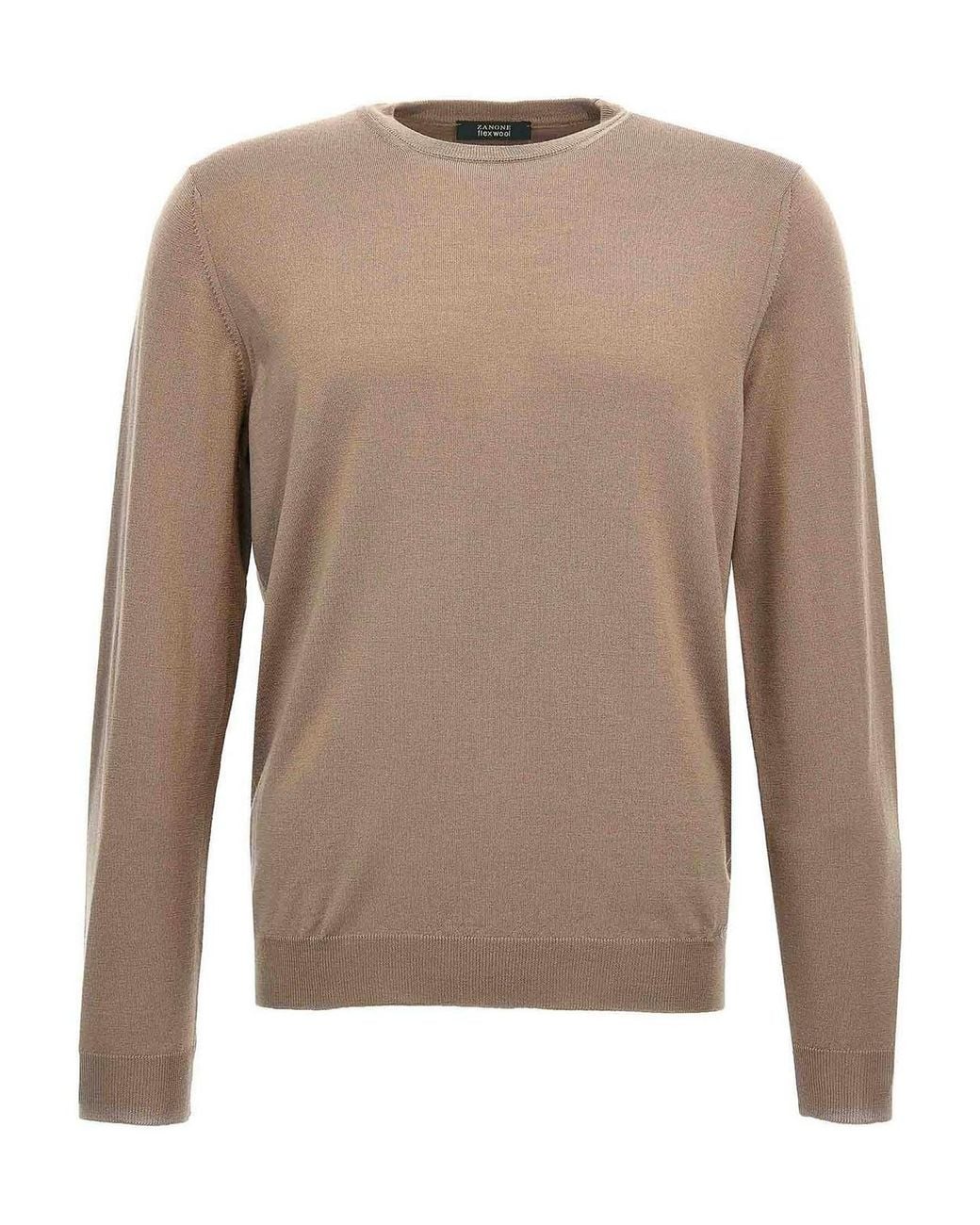 Pull Col Rond Zanone pour homme en coloris Brown