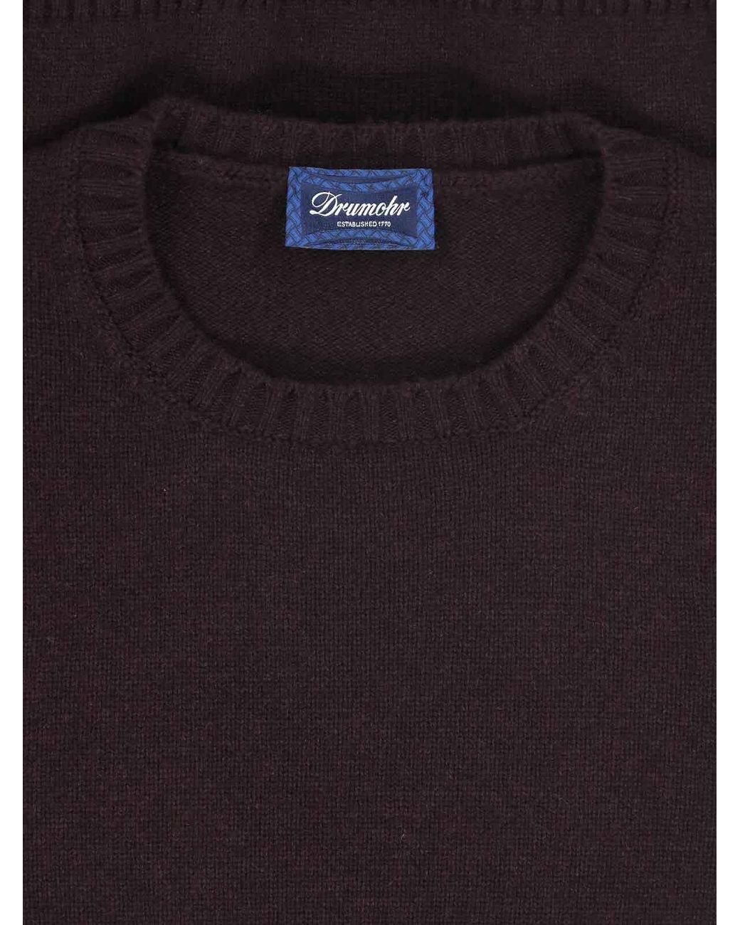 Drumohr Purple Cashmere Sweater for men