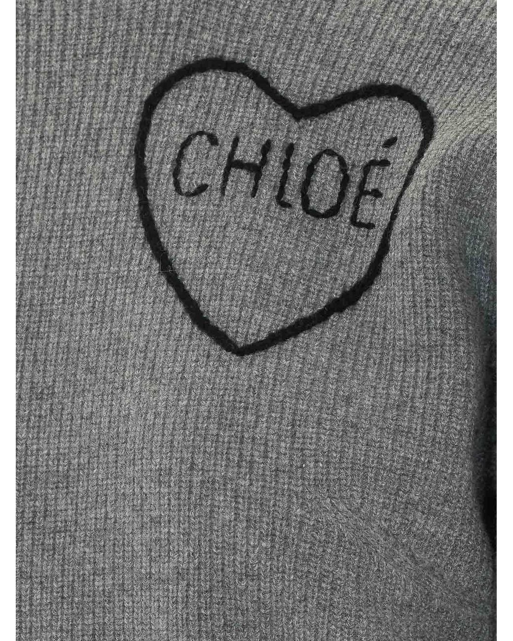 Chloé Gray Logo Sweater