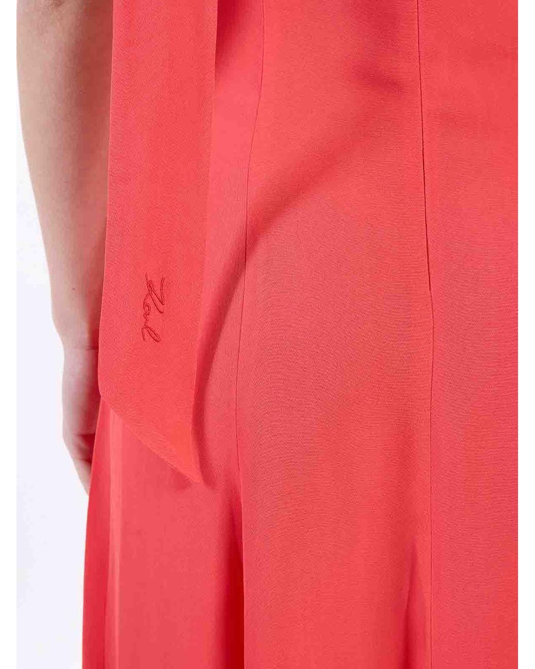 Karl Lagerfeld Red Ruffle Occasion Dress