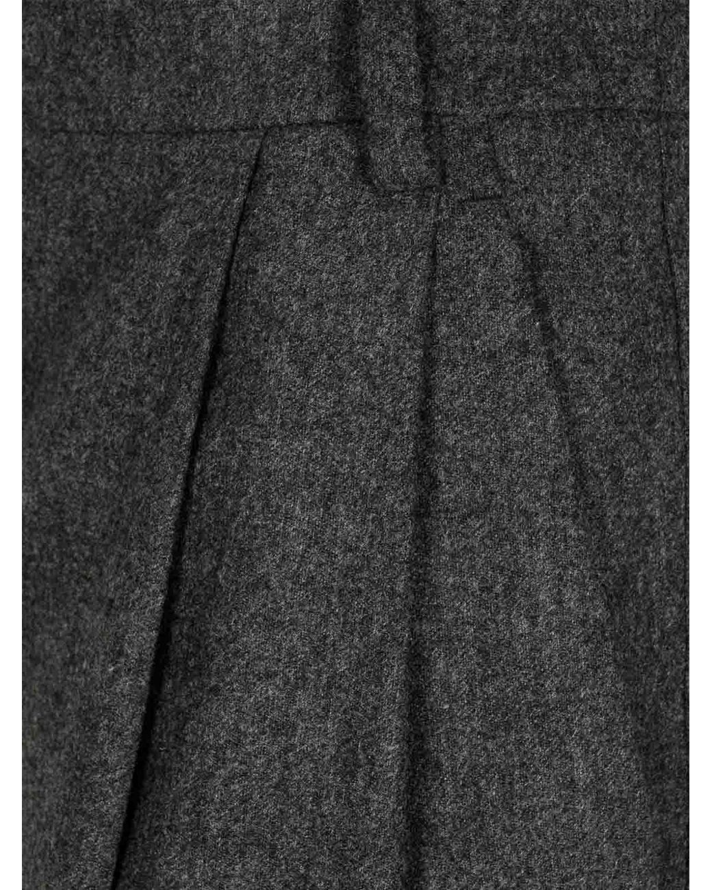 Emporio Armani Gray Wool Checked Trousers