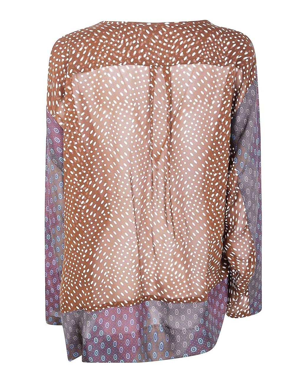 Dries Van Noten Purple Caias 2127 Print Silk Habotai Shrt