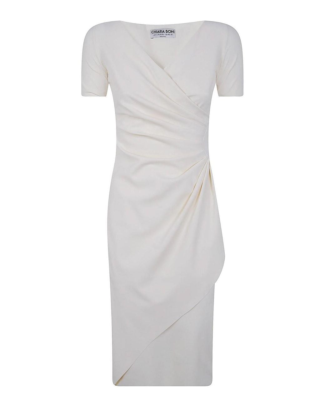 La Petite Robe Di Chiara Boni White Charisse Short Sleeves Jersey Dress