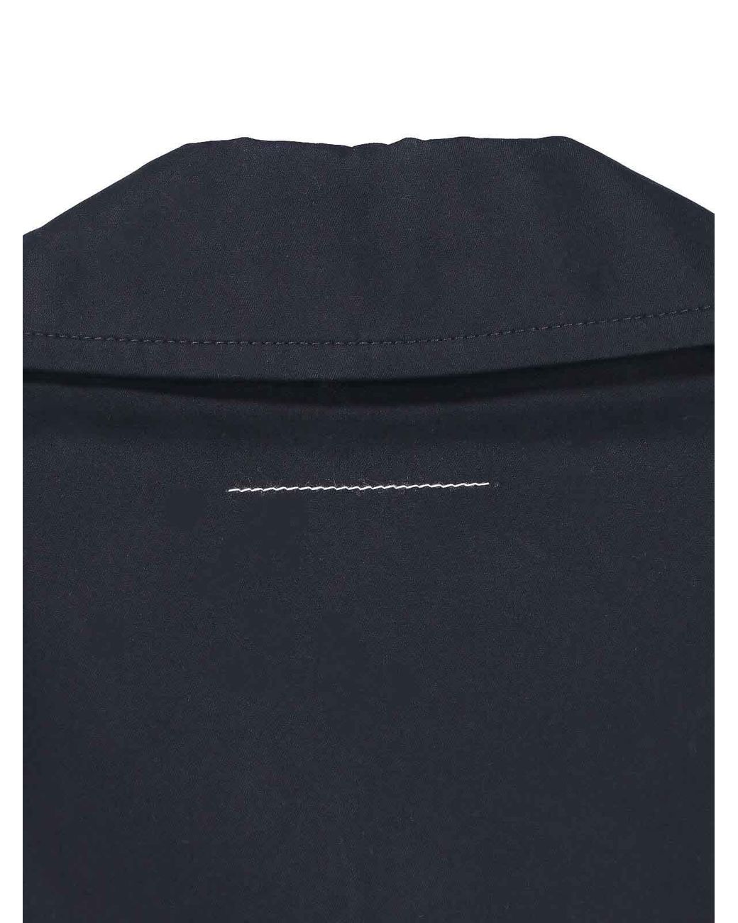 MM6 by Maison Margiela Black Cotton Twill Trench Coat