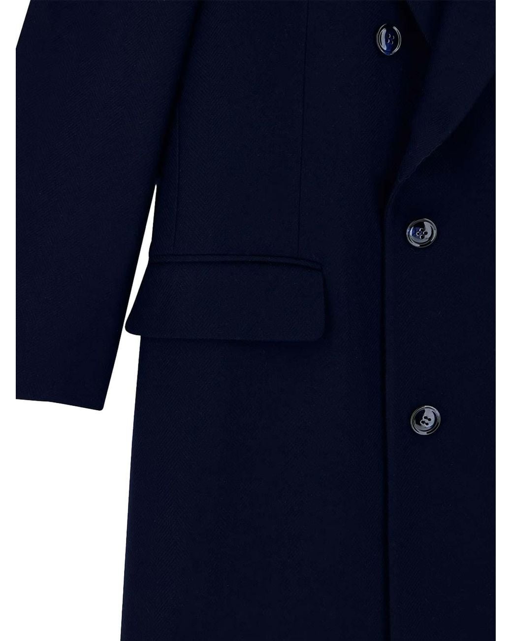 Giorgio Armani Blue Virgin Wool And Cashmere Chevron Coat for men