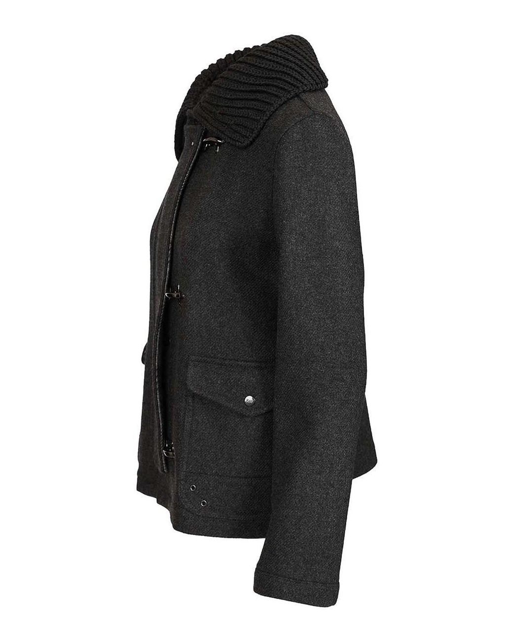 Fay Black 3-Hook Wool Jacket