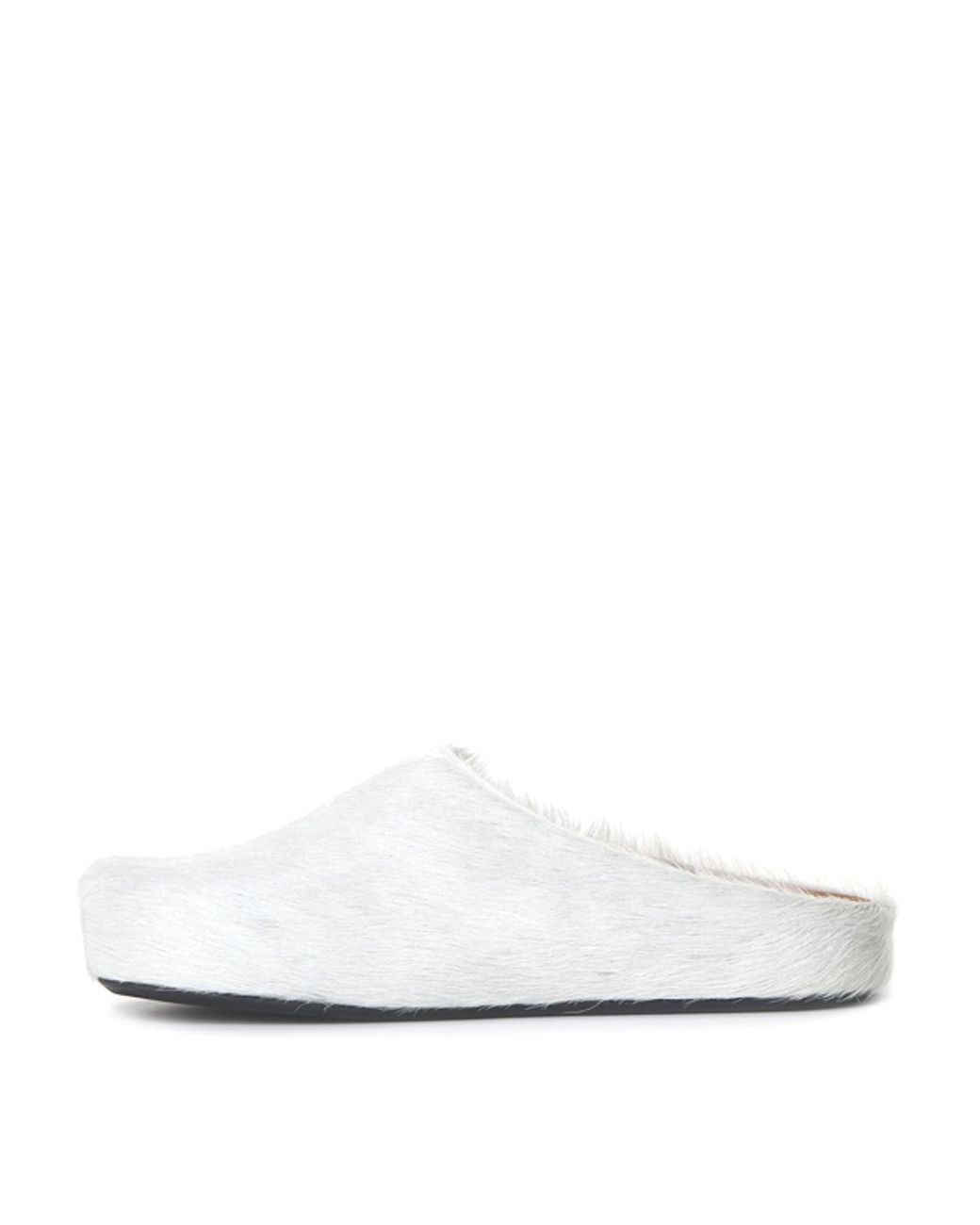 Marni White Long Calf Hair Mules for men