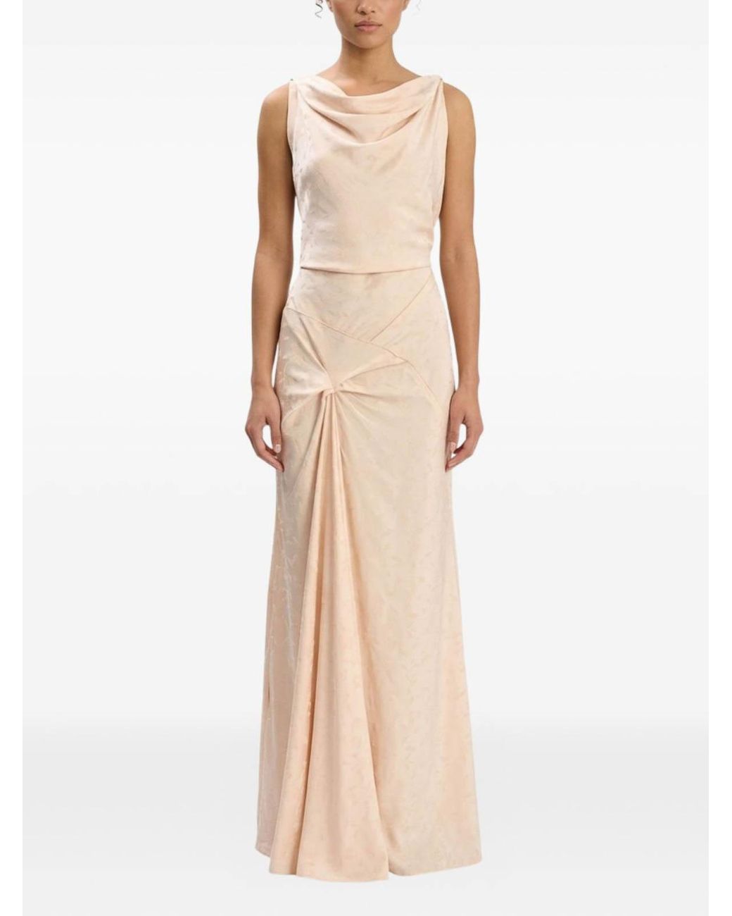 Victoria Beckham White Tactile Jacquard Viscose Long Dress