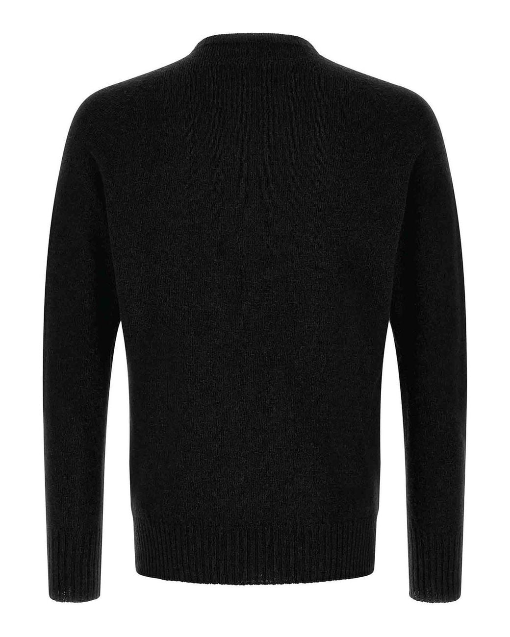Ma'ry'ya Black Crew-Neck Sweater With Slits for men