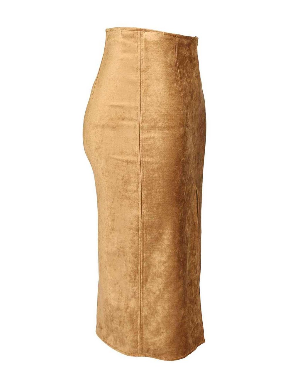 Forte_forte Natural Stretch Velvet Pencil Skirt