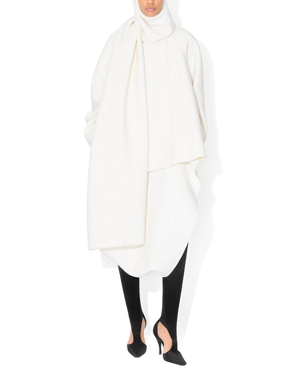 Cappotto Con Sciarpa di Alaïa in White