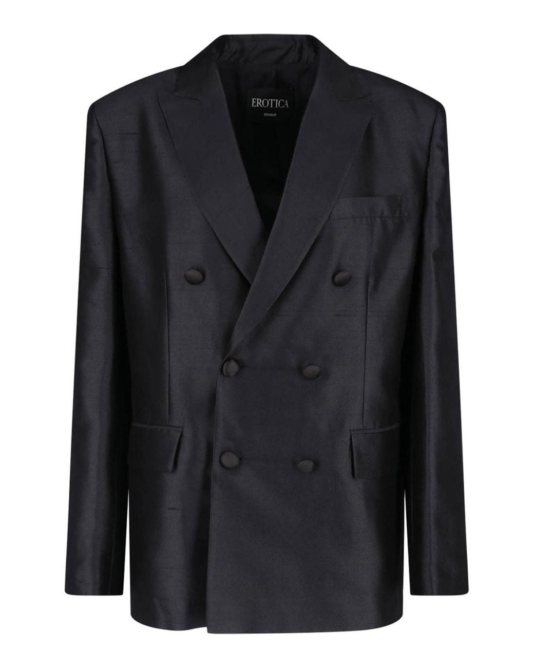 Dondup Black Double-Breasted Blazer