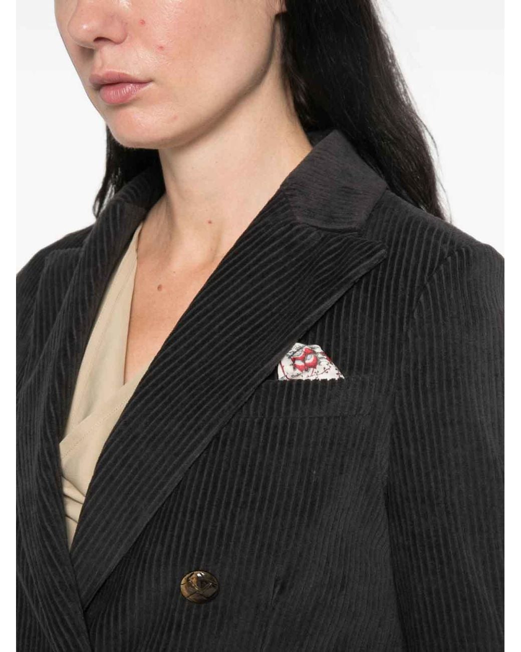 Circolo 1901 Black Cotton Double-Breasted Jacket