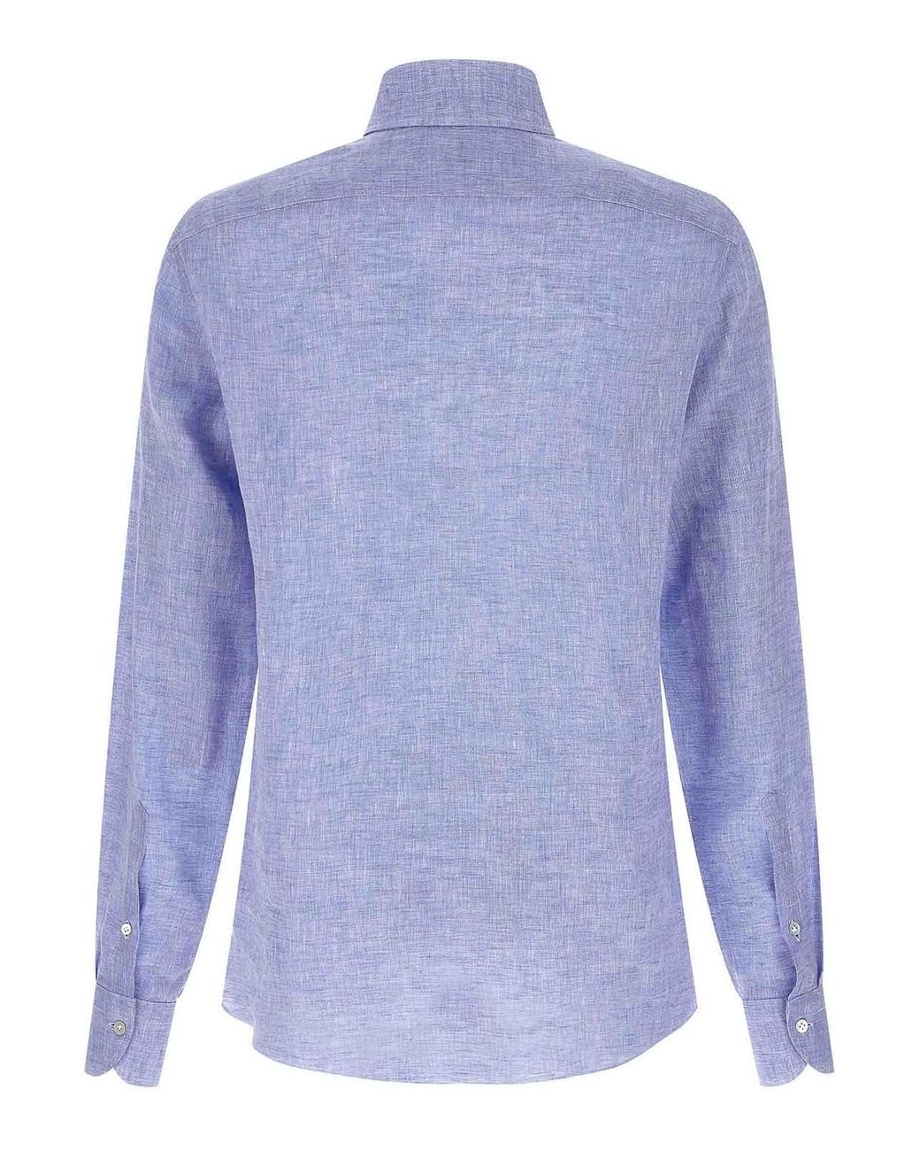 Borriello Blue Linen Blouse for men