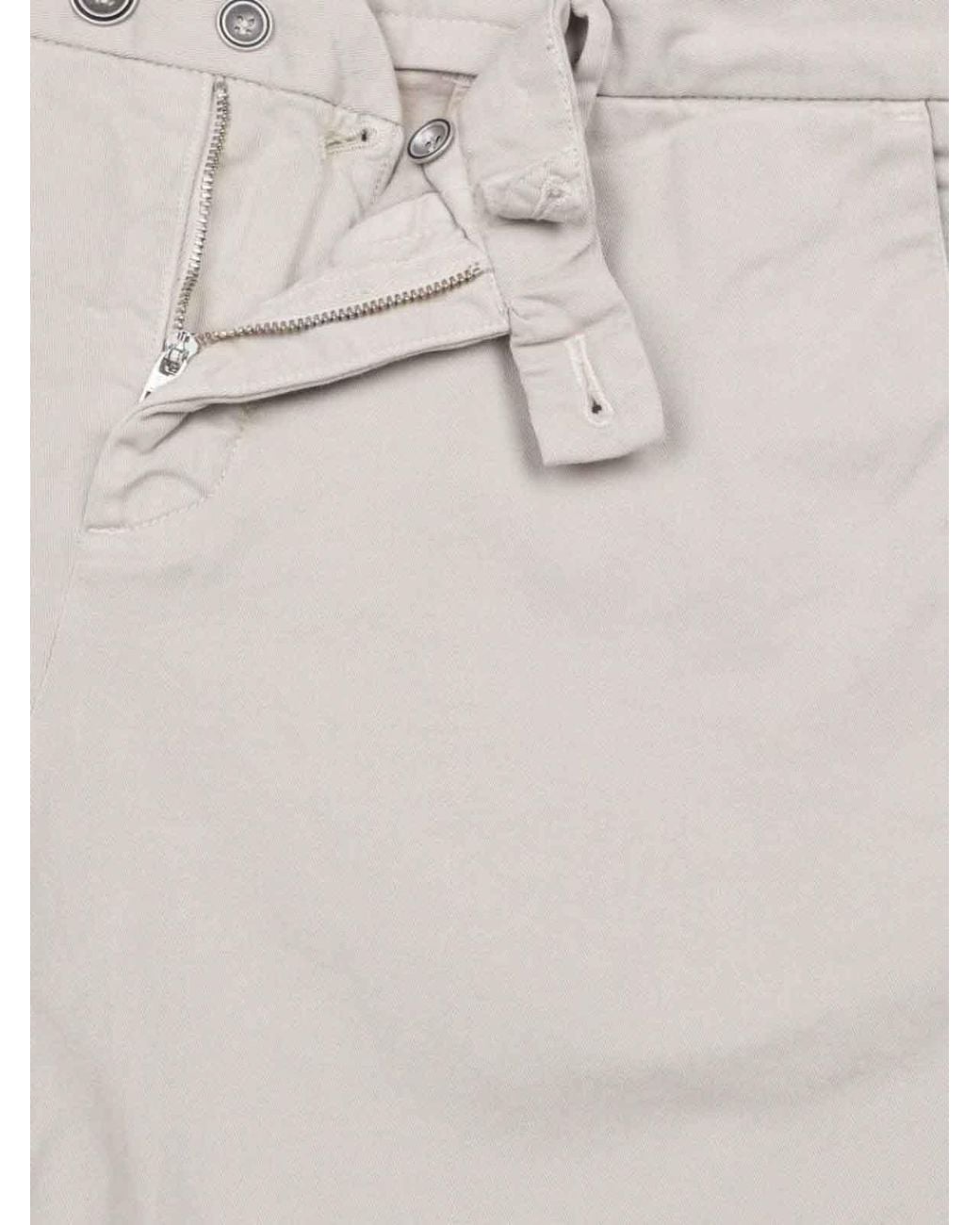 Brooksfield White Pantaloni Chino Tinto Capo for men