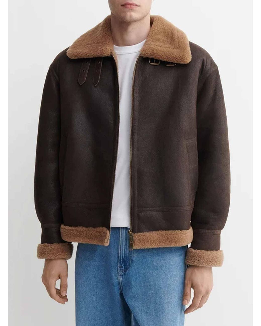 Arma Brown Sano Shearling Vintage Jacket for men