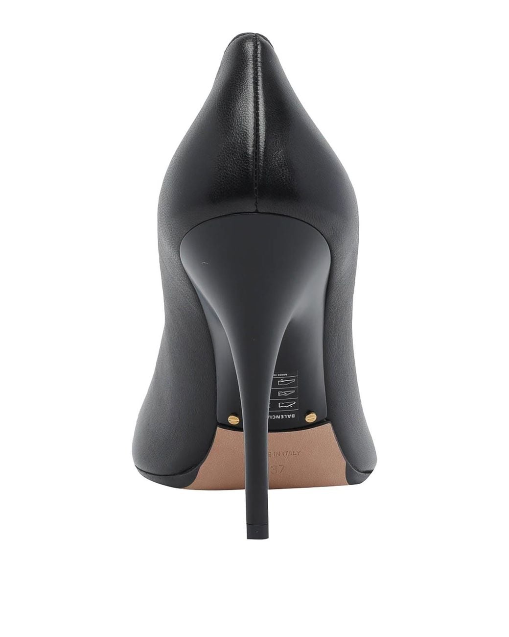 Balenciaga Black Duchesse Calfskin Leather Pumps With High Stiletto Heel