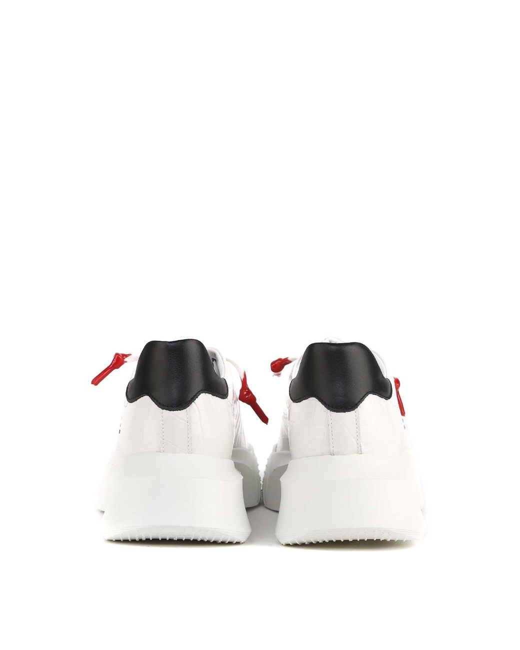 Giuliano Galiano White Crocodile Print Sneakers for men