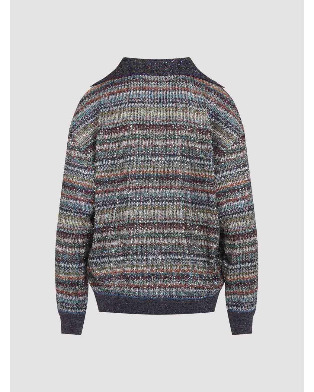 Missoni Gray Caperdoni Knit Polo