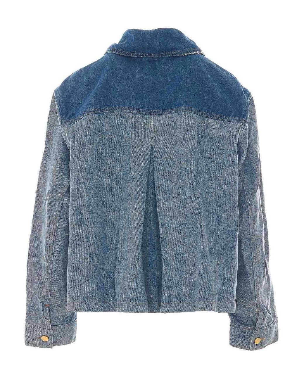 Ganni Blue Denim Patchwork Denim Jacket