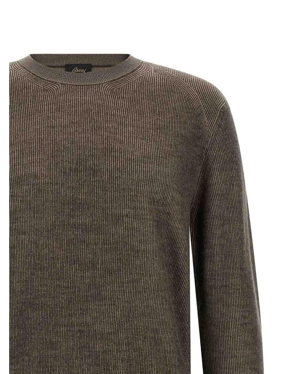 Brioni Rundhalspullover in Gray für Herren