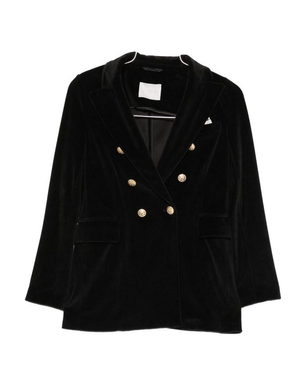 Circolo 1901 Black Cotton Double-Breasted Jacket