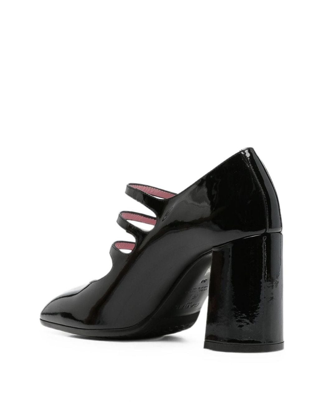 CAREL PARIS Black Keel Patent Leather Pumps