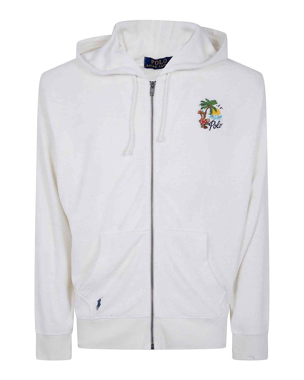Polo Ralph Lauren Blue Hooded Full Zip Long Sleeves Sweatshirt for men