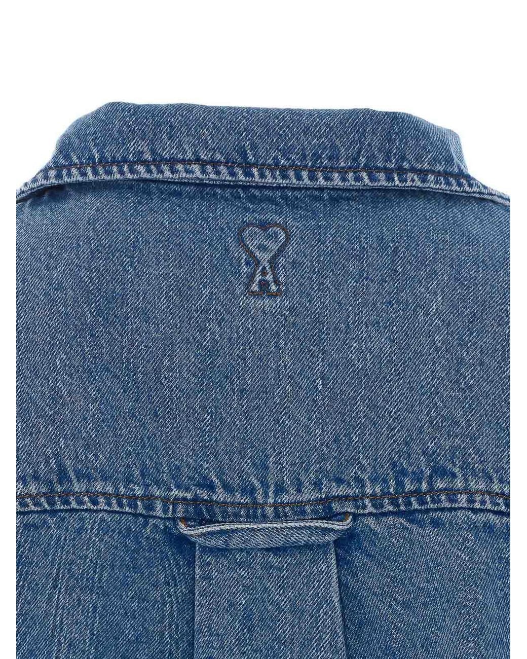 AMI Blue Denim Overshirt for men