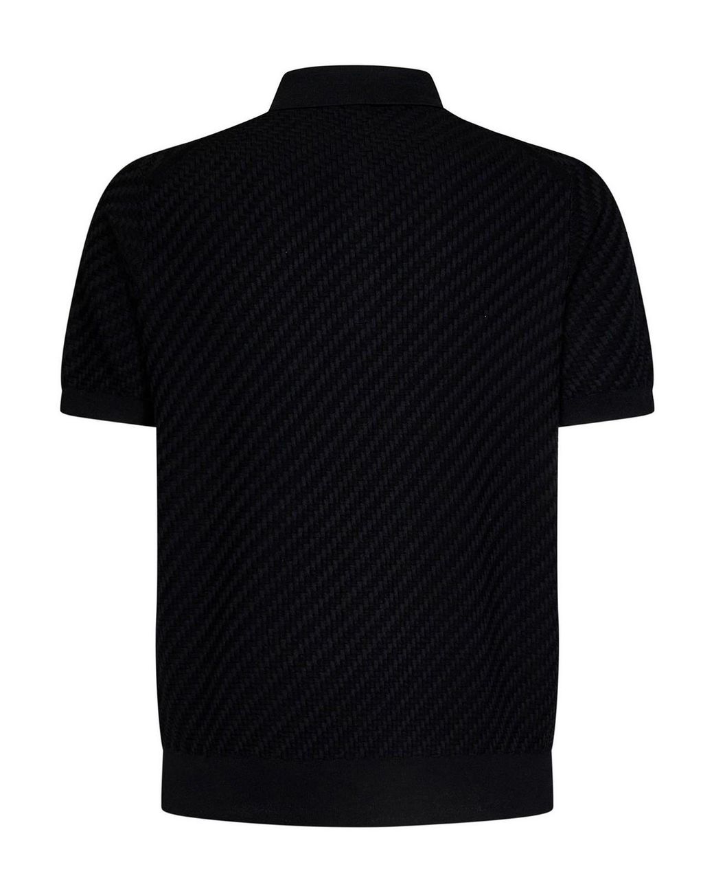 Brioni Black Silk And Cashmere Knited T-Shirt for men