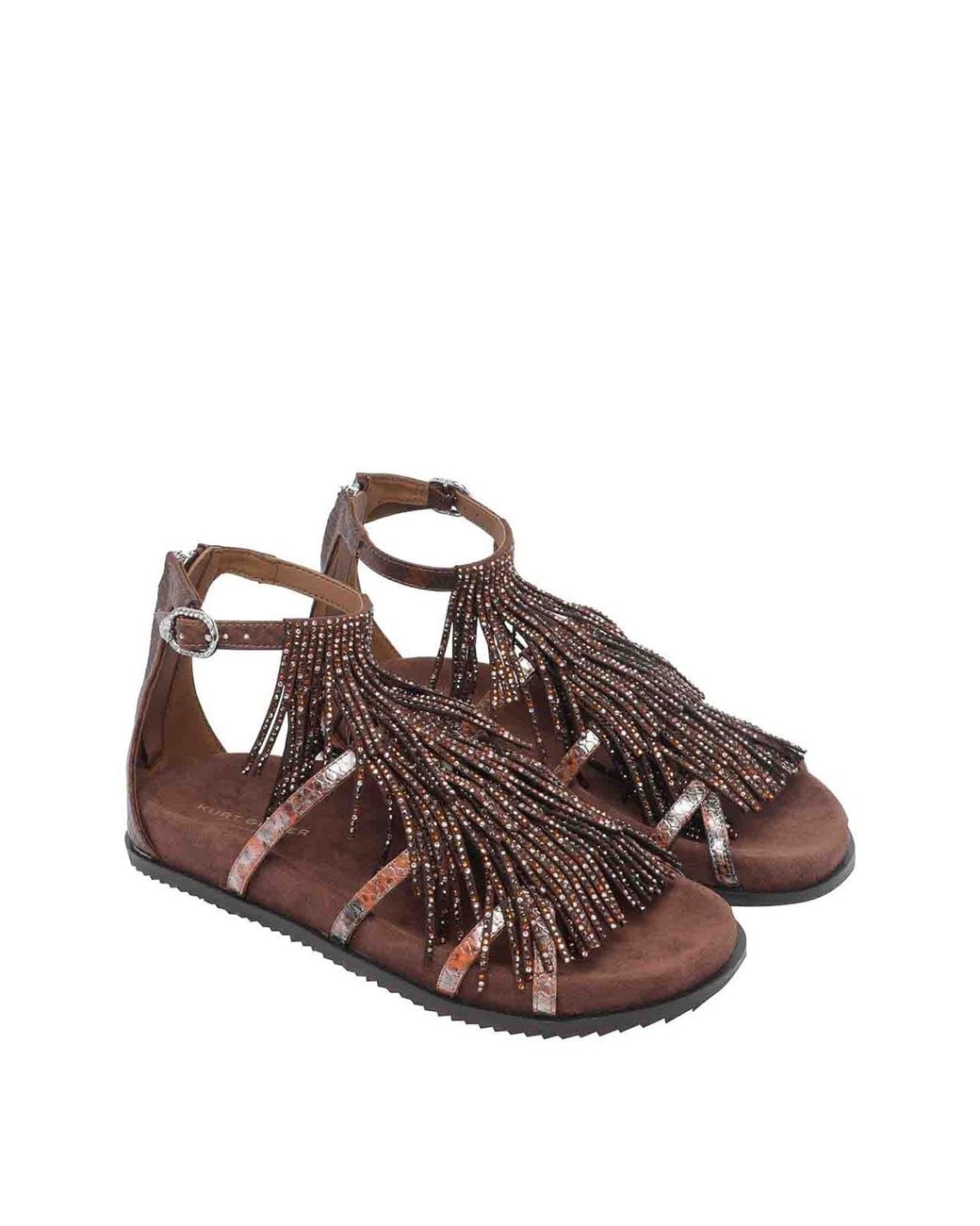 Kurt Geiger Brown Fringes Pump Sandals
