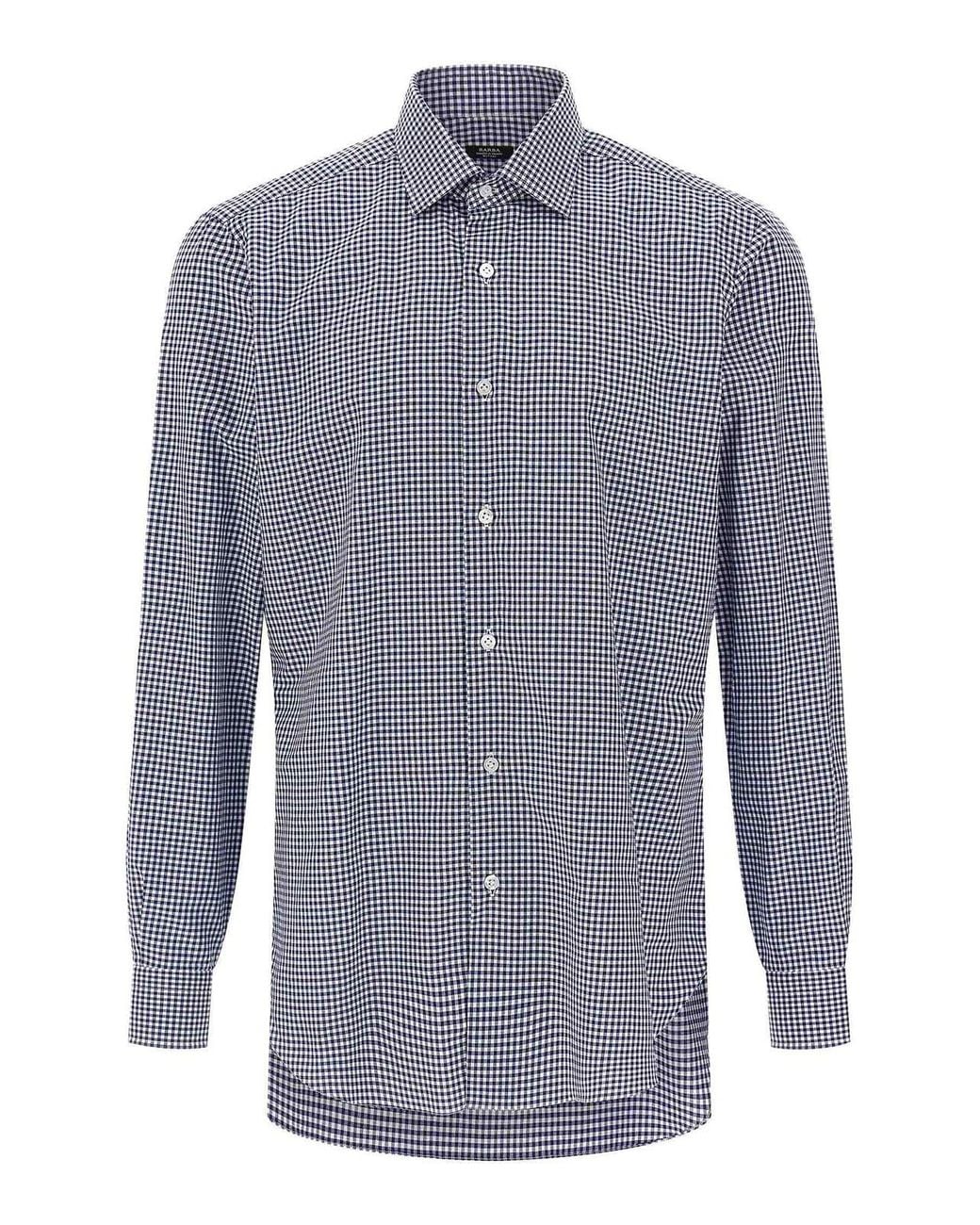 Barba Napoli Blue Vichy Shirt for men