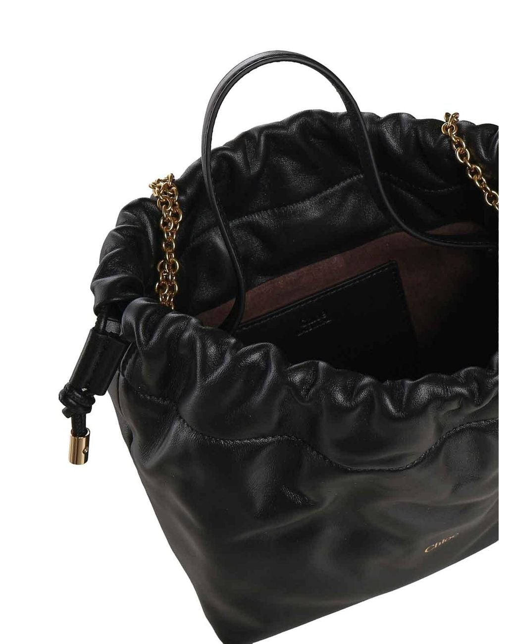 Chloé Black Icons Small Shoulder Bag With Leather Chain