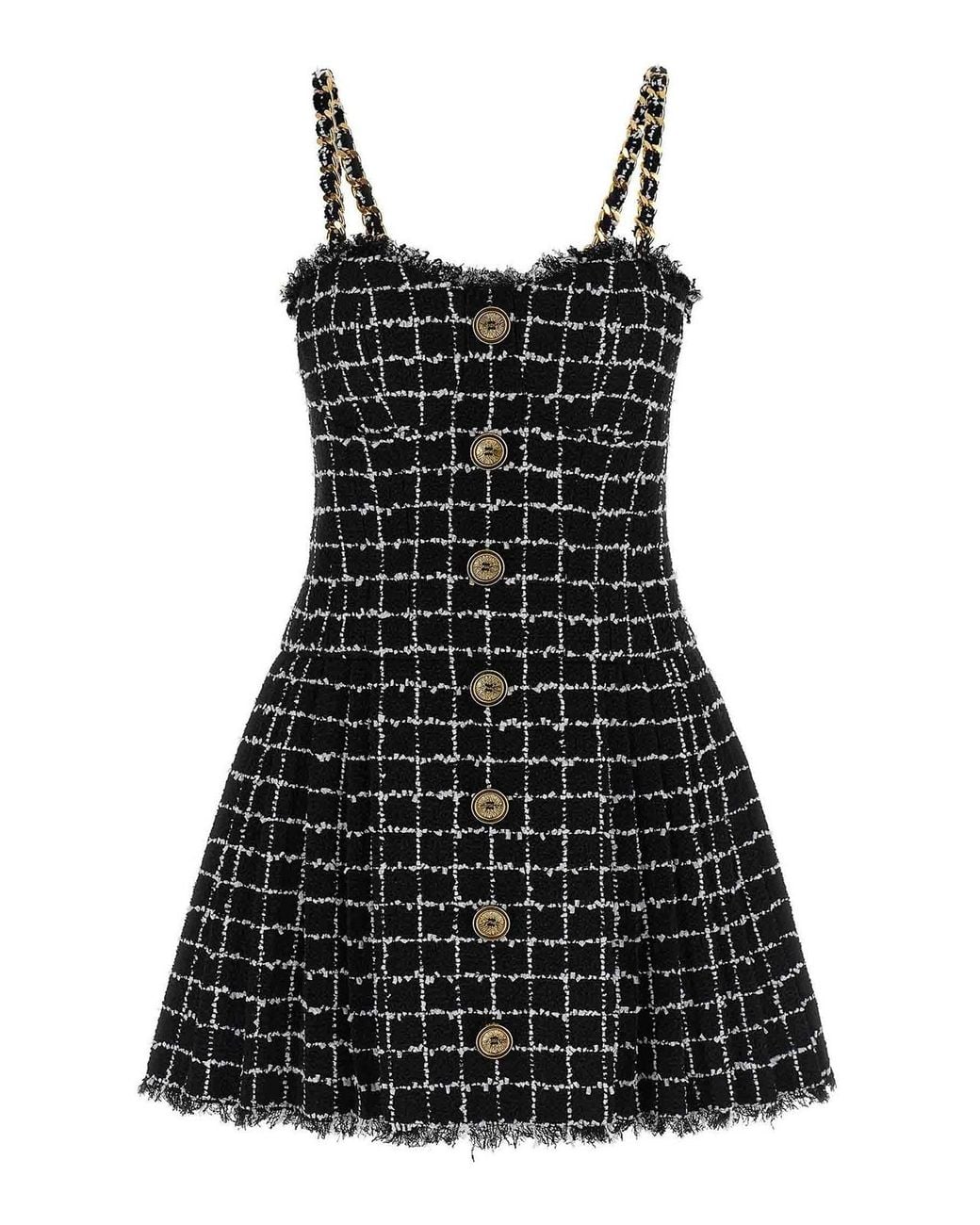 Balmain Black Tweed Dress