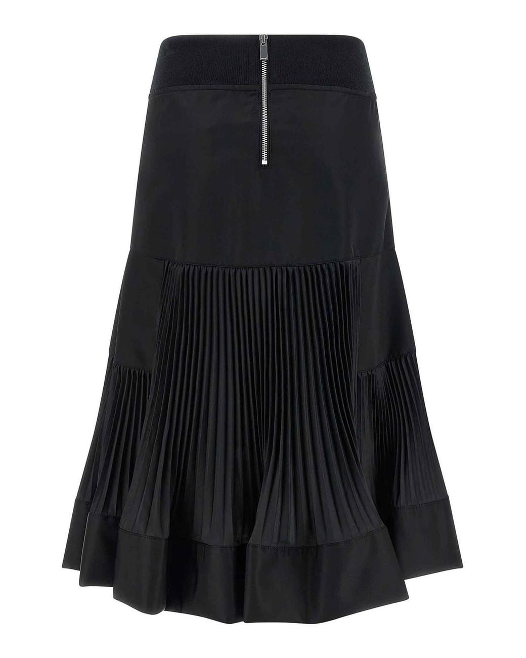 Sacai Black Pleated Insert Skirt