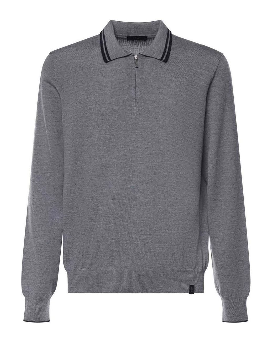 Fay Gray Wool Polo for men