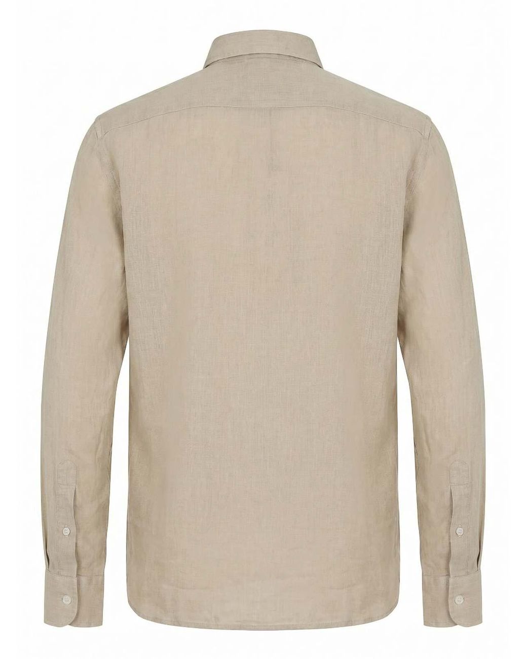 C P Company Natural Dove Linen Long-Sleeved Shirt for men