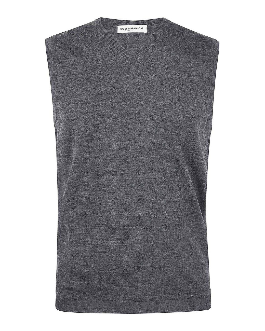 GOES BOTANICAL Gray V Neck Waistcoat for men