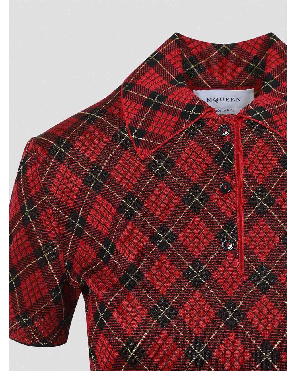 McQueen Red Microcheck Polo
